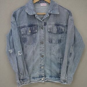 Pink Lily Washed Denim Jacket